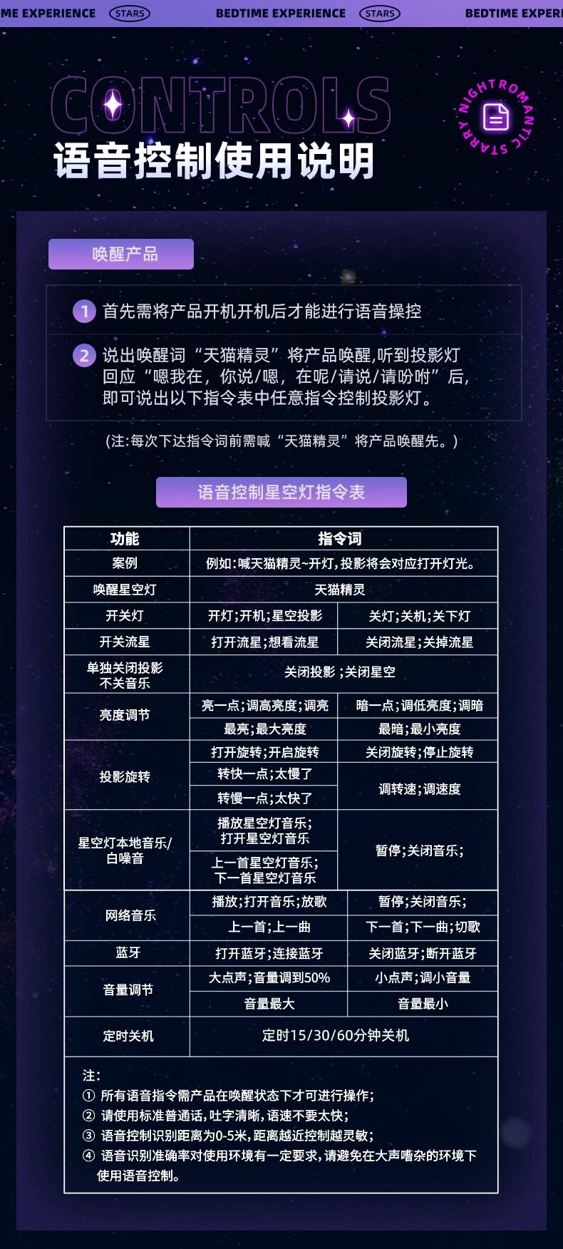 Атмосферы света 万火星空投影仪氛围灯天猫精灵小夜灯满天星卧室高级生日礼物男生 Onefire