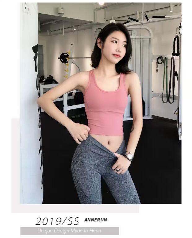 Áo vest thể thao nữ mặc đồ lót thể dục lưới màu đỏ yoga quần áo áo khoác chống sốc tập hợp chạy áo ngực annerun - Đồ lót thể thao áo tập yoga