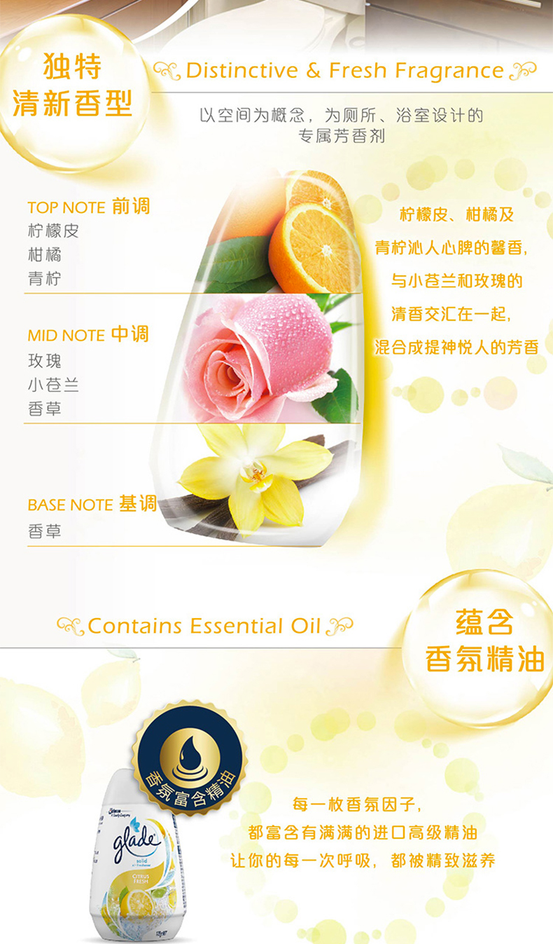 Johnson Warrior Solid Fragrance Keo Air Freshener Fresh Lemon Phòng ngủ Phòng tắm khử mùi cho mùi - Trang chủ nước lau sàn lix đuổi côn trùng 4l