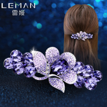 Hairclip hairpin back top clip rhinestone Lily headdress large head hairclip spring clip Korean hair jewelry