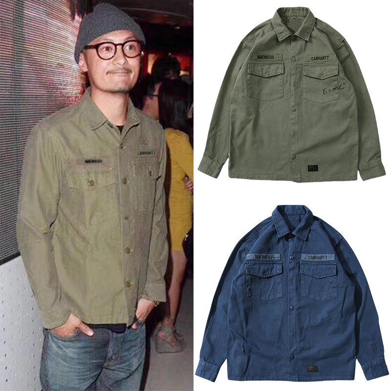 Authentic Madness Carhartt Collaboration Trendy Brand Shawn Yue Same Style Work Shirt Jacket for Men