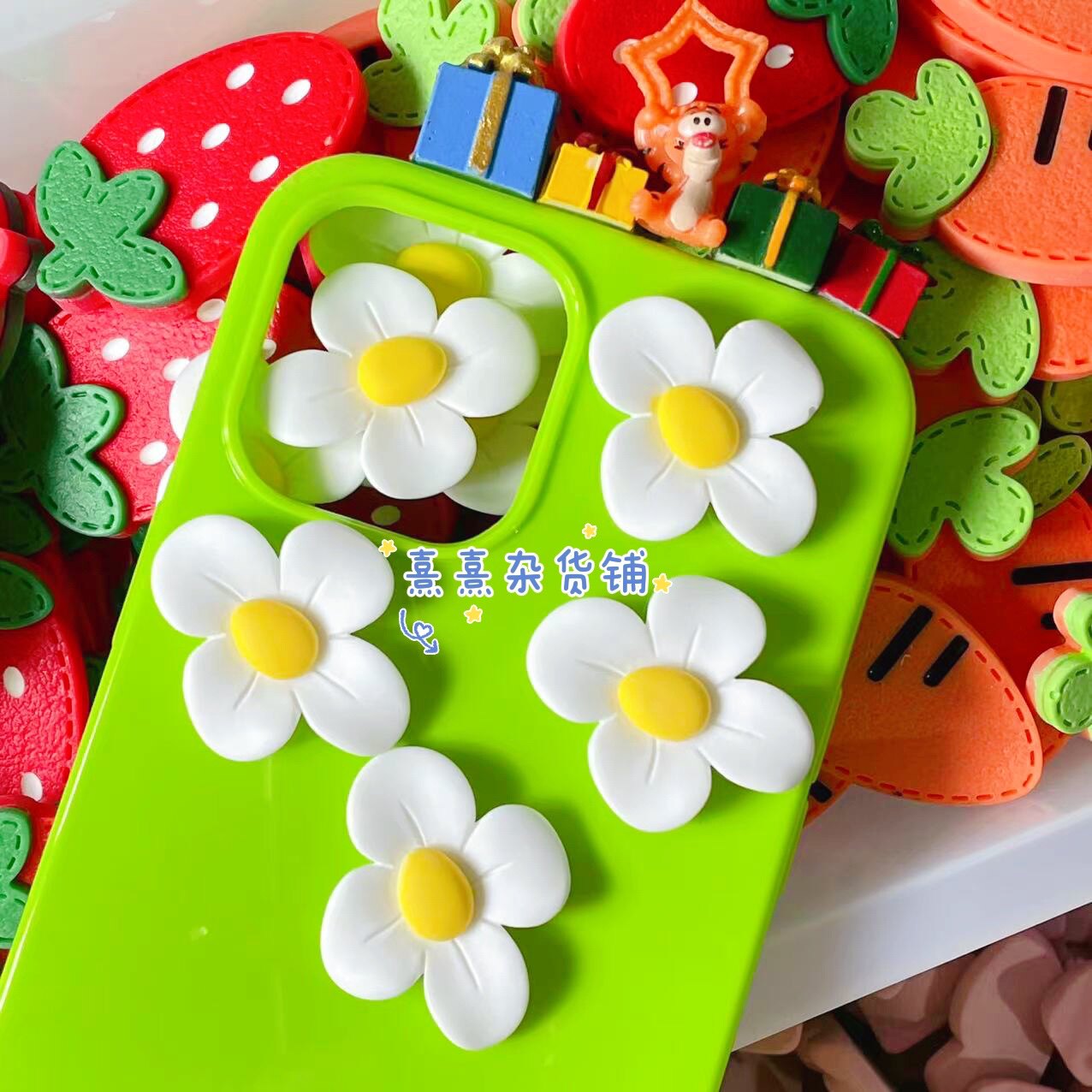 Xi Xi Grocery Shop Lovely Simulated Egg Flower Resin Accessories Diy Cream Rubber Material Packaging Stationery Box