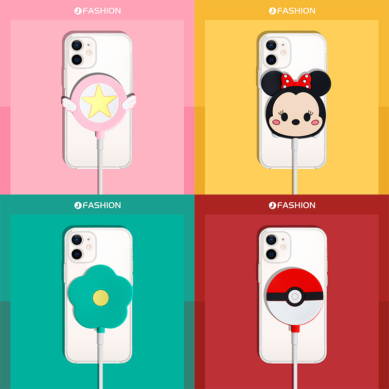 Suitable for apple Magsafe magnetic suction type wireless data line charger protective sleeve 12pro silica gel anti-scraping flower