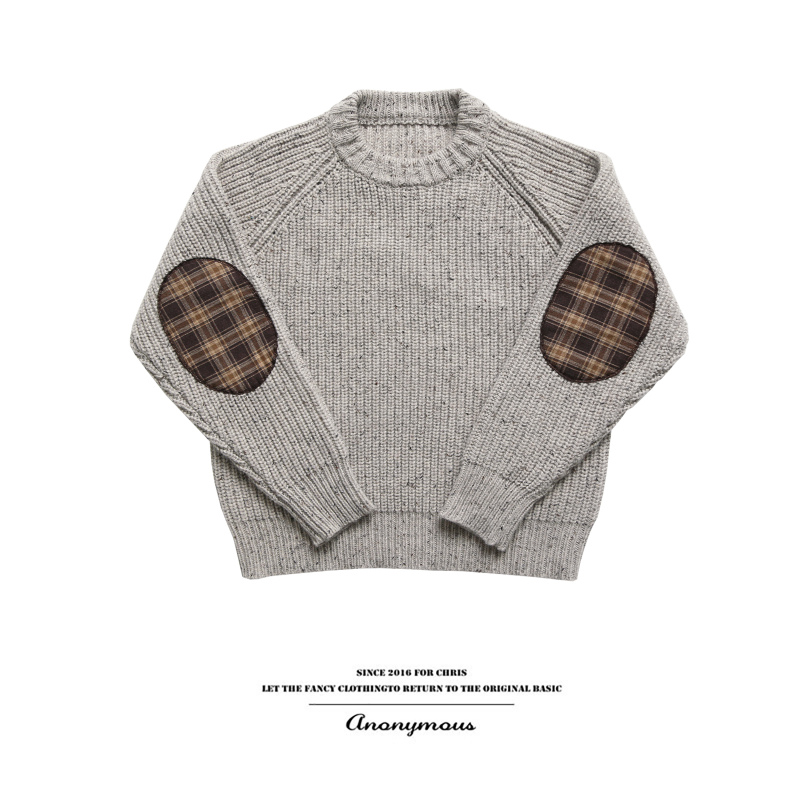 Amei Kaji Fisherman Retro Alan Fair Isle Pullover Crew Neck Pure Wool Thick Heavy Sweater for Men