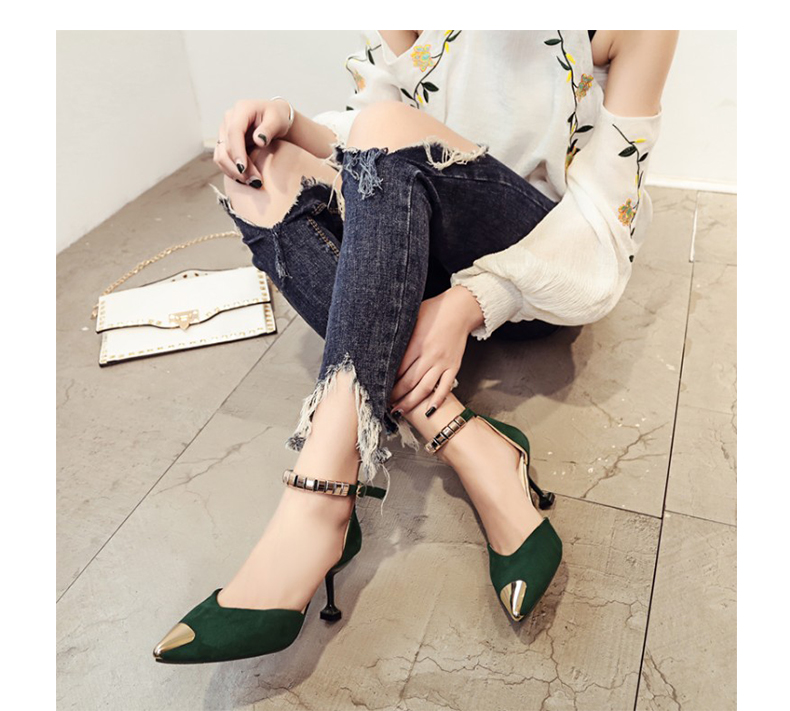 Giày đơn nữ 2018 xuân hè mới chỉ với một từ khóa sandal nữ Châu Âu và Hoa Kỳ chân nông cao gót stiletto chuyên nghiệp bitis sandal nữ
