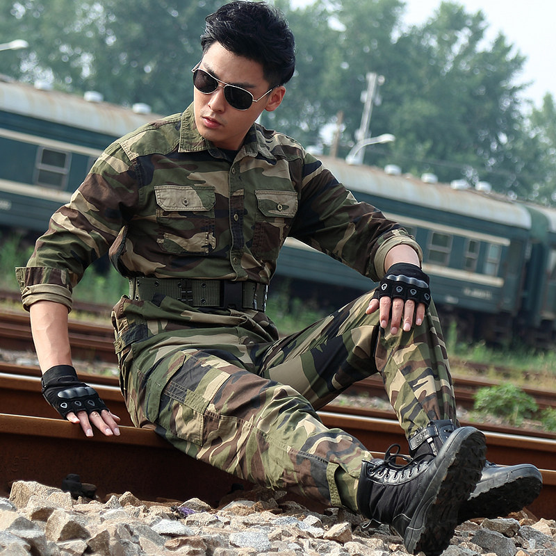 New cotton camouflage suit men's spring and autumn long-sleeved special forces field training military uniforms military women wear-resistant