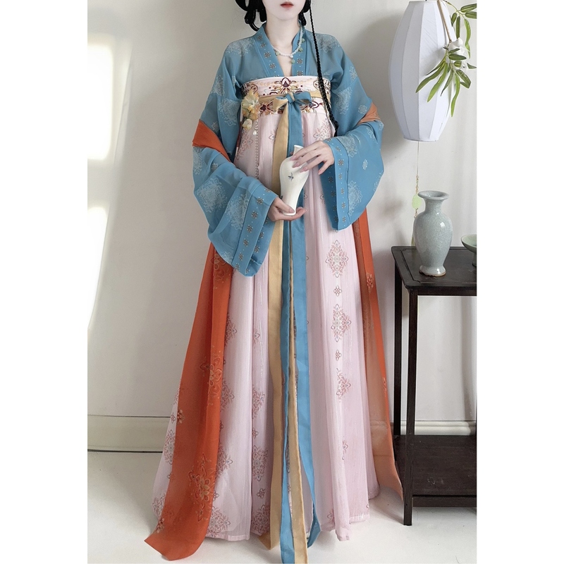 Chulian【Drunk in Spring Smoke】Tang Dynasty-Style Hanfu for Women, Original Chest-Length Skirt, Original Daily Wear, Fairy-Like Spring and Summer Outfit Set