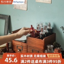 Desktop cosmetics lipstick storage box mask skin care product rack dressing table drawer type partition storage box