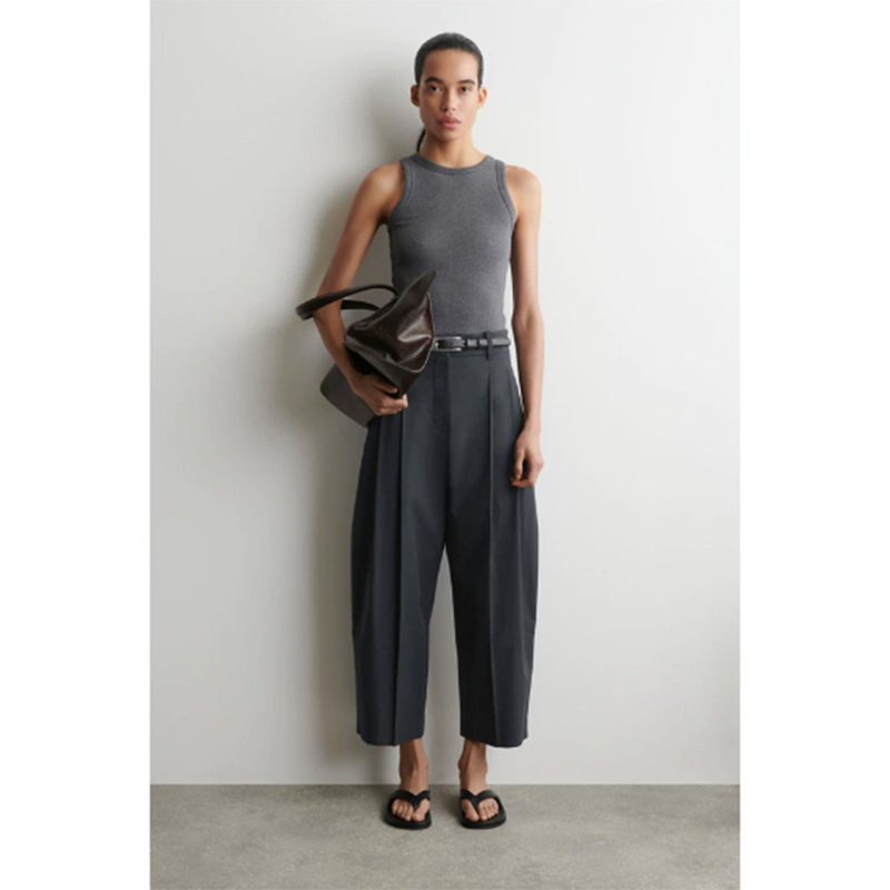Cs Women's Clothing Casual Fit Lyocell Blend Tailored Cropped Pants 2026 Summer New Arrival 1329731001