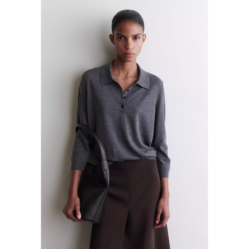 C@Sok Women's 2025 Autumn Standard Fit Polo Collar Merino Wool Sweater 1310488003 C@Sok Women's 2025 Autumn Standard Fit Polo Collar Merino Wool Sweater 1310488003