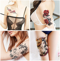 Tattoo stickers waterproof women lasting simulation Korean sexy flowers cover collarbone thigh abdomen arm lifelike tattoos