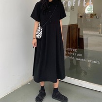 Skirt Fairy Super Xiansen Long Dress Summer Dress Vintage Gentle Little Black Dress Student polo Slim Dress ins