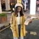 Áo khoác trễ cổ nữ 2018 phiên bản Hàn Quốc mới của cổ áo POLO hoang dã buông lơi dài tay áo len dài tay áo da nữ dáng dài