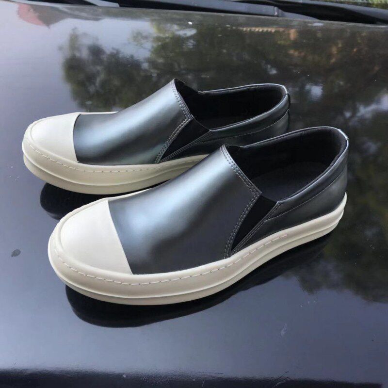 ro low-top leather casual men's shoes DS lazy canvas shoes couple loafers slip-on thick-soled women's shoes