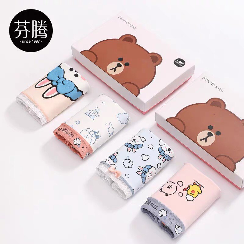 Fentenpants Women's Pure Cotton Middle Waist Antibacterial Breathable Lady Triangle Pants Sexy Sweet Girl Full Cotton Crotch Shorts Head-Taobao