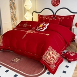 Комплект, красный чай улун Да Хун Пао, пододеяльник, покрывало, китайский стиль, 4 предмета, легкий роскошный стиль, с вышивкой