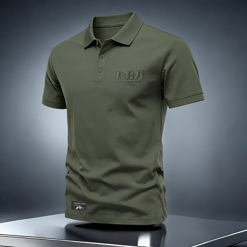 Men's Polo Shirt Summer New Style Lapel Short-Sleeved T-Shirt American Style Embroidery Retro Casual Business Versatile T-Shirt