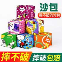 Handmade childrens kindergarten pupils throwing sandbags throwing sandbags cartoon canvas small square sandbags kicking shuttlecock toys