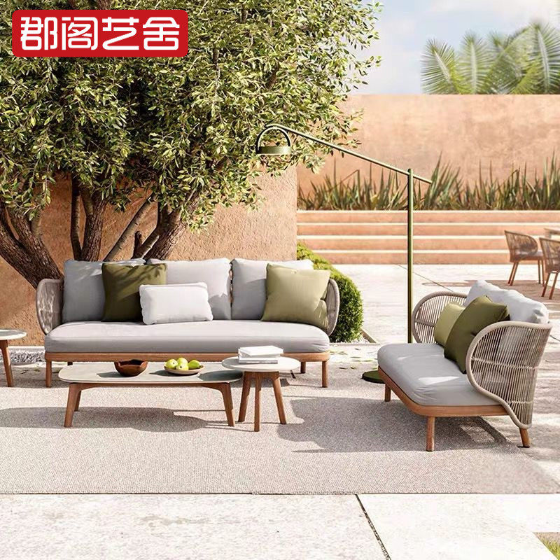 Leisure Outdoor Rattan sofa Single hotel Villa Garden Yang Light House Vine Chair Designer Minjuku Hemp Rope Furniture-Taobao