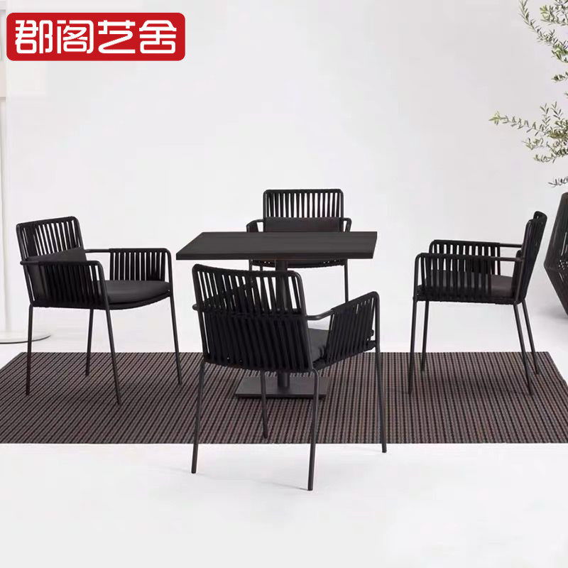 Nordic Outdoor Furniture Creative Rattan Chair Three Sets Casual Balcony Patio Chairs Garden Hotel Villa Sofa