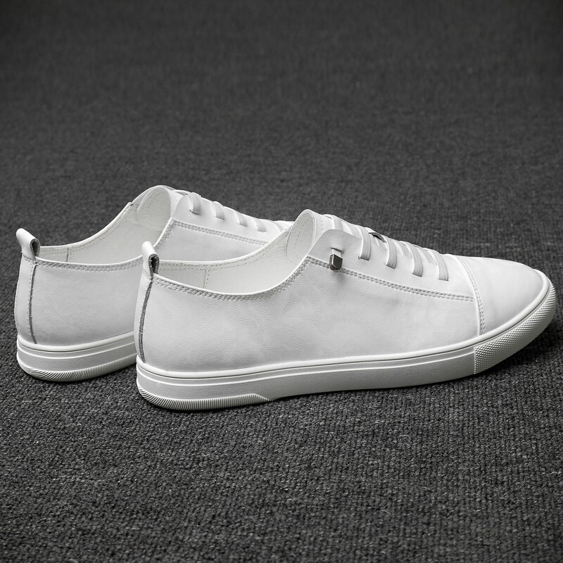 Small white shoes men spring and autumn low-help single shoes Han version of breathable leisure shoes men flat floor shoes leather tide shoes