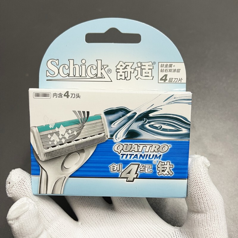 Schick Comfort 4 Titanium Quattro Razor German 4-Blade Razor Replacement Blade Head