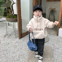Qiqi Tong Cang children plus velvet sweater baby warm coat boy thickened autumn and winter girls childrens clothing tide tide