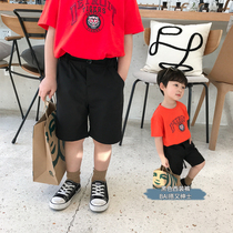 Qiqi number childrens five-point pants baby casual pants boys summer pants 2020 new thin girls Middle pants