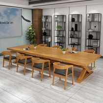 Solid Wood Meeting Table Strip Desk Modern Minima Negotiate Table And Chairs Combined Rectangular Training Table Bench