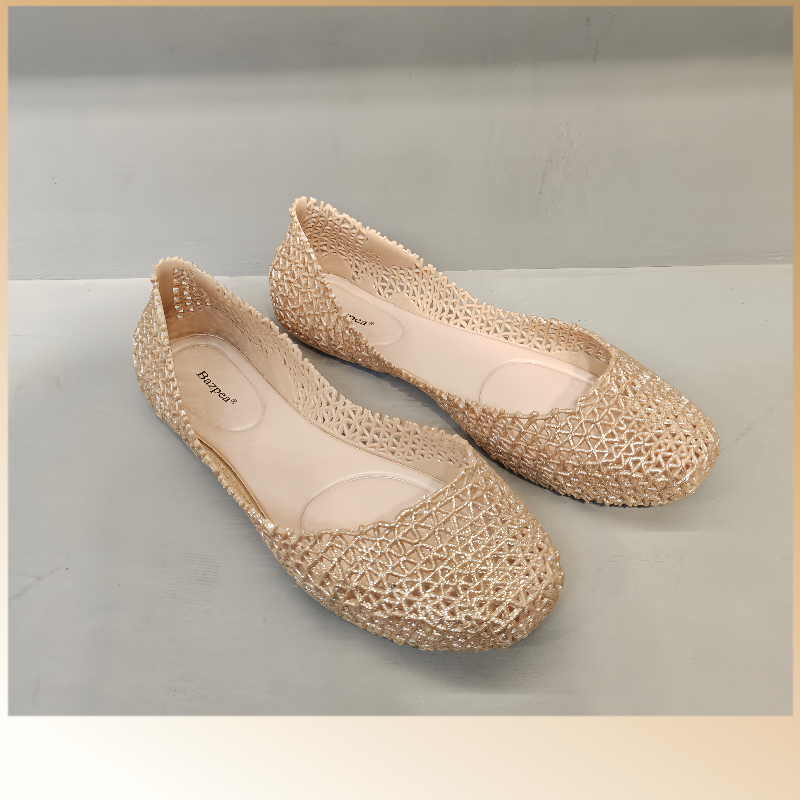 Jelly Shoes for Women 2025 Summer New Style Bird's Nest Flat Sandals Women's Crystal Plastic Beach Shoes Soft Sole Non-Slip Rain Shoes Jelly Shoes for Women 2025 Summer New Style Bird's Nest Flat Sandals Women's Crystal Plastic Beach Shoes Soft Sole Non-Slip Rain Shoes