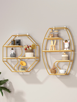 Wall storage rack without punching wall hanging creative rack living room wall decoration pendant bedroom bedside iron storage rack