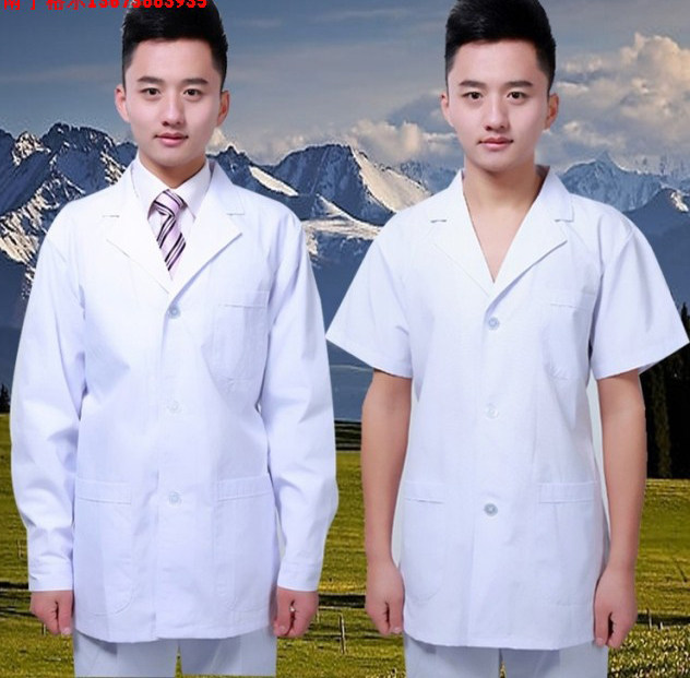 South Dingell male doctor's dress for summer clothing half-body short sleeve white coat with a small coat of coat and a dental work suit