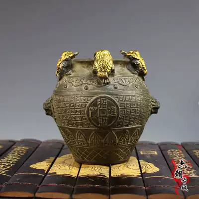 New antique bronze ornaments do old brass gold toad jar ornaments handicraft piggy bank piggy bank Display