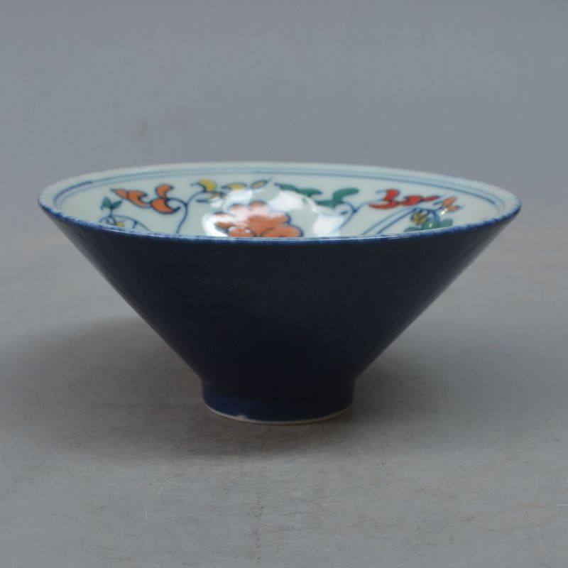 Hot selling Big Ming Xuande's blue glaze Painted Tangled Branches of the Bamboo Bowl New antique made of old porcelain collection