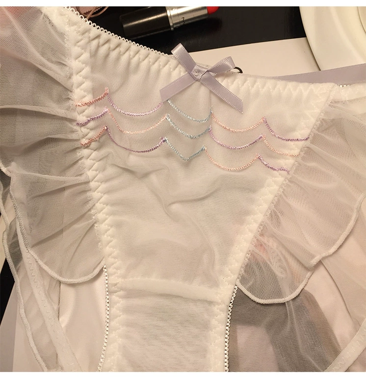 Nhật Bản siêu cổ tích lá sen ren lưới trong suốt đồ lót phụ nữ gợi cảm dây đeo thắt lưng thấp shop bikini cao cap