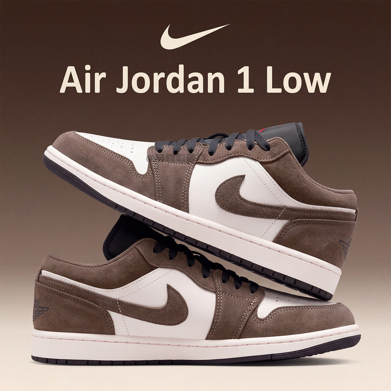 Nike Air Jordan 1 Aj1 White and Brown Low-Top Basketball Shoes Sports and Leisure Sneakers 553558-200 Nike Air Jordan 1 Aj1 White and Brown Low-Top Basketball Shoes Sports and Leisure Sneakers 553558-200