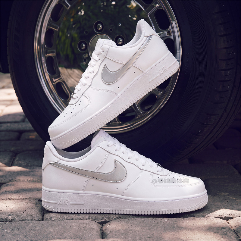 Nike Air Force 1 Af1 Low-Top Sports Basketball Sneakers Men's White Silver Fj4146-134