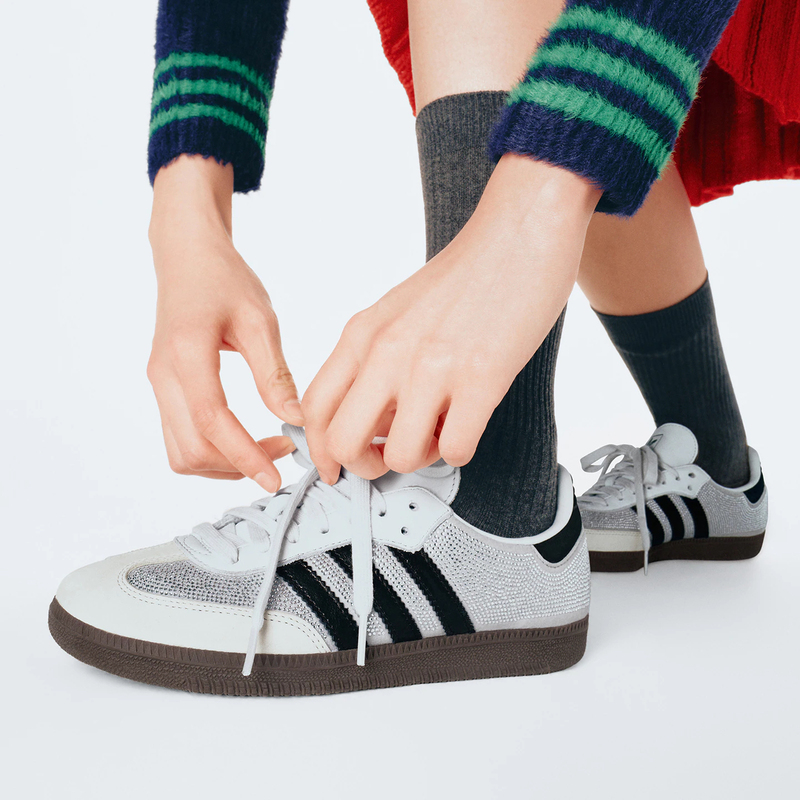 Adidas Adidas Trefoil Samba Black Diamond Silver 2026 New Retro German Training T-Head Shoes Ih9055