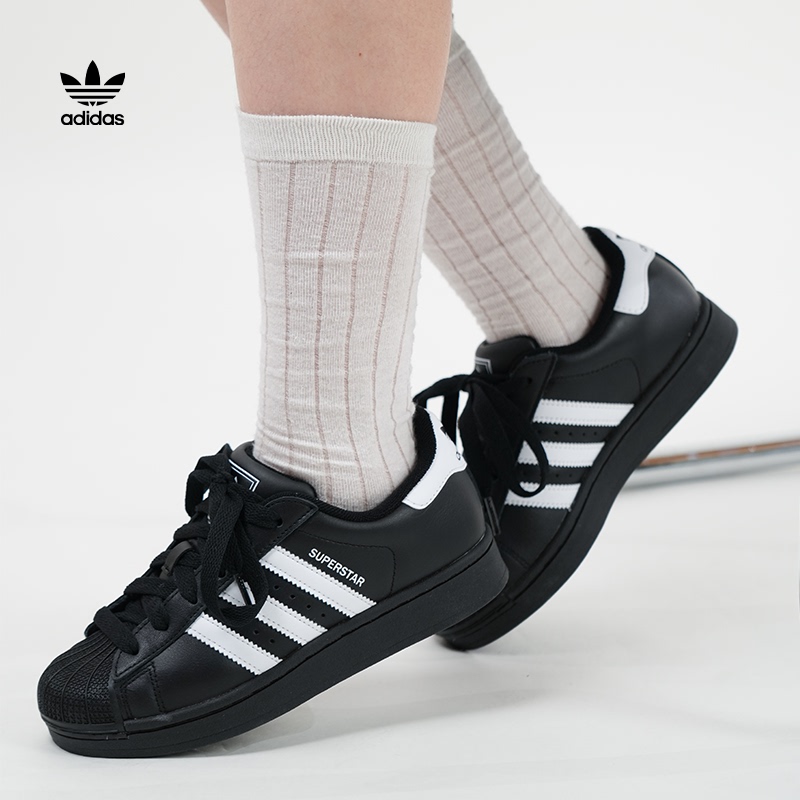 Adidas Adidas Men's and Women's Same Style Superstar 2Nd Generation New Black Shell-Toe Sneakers Ji0079
