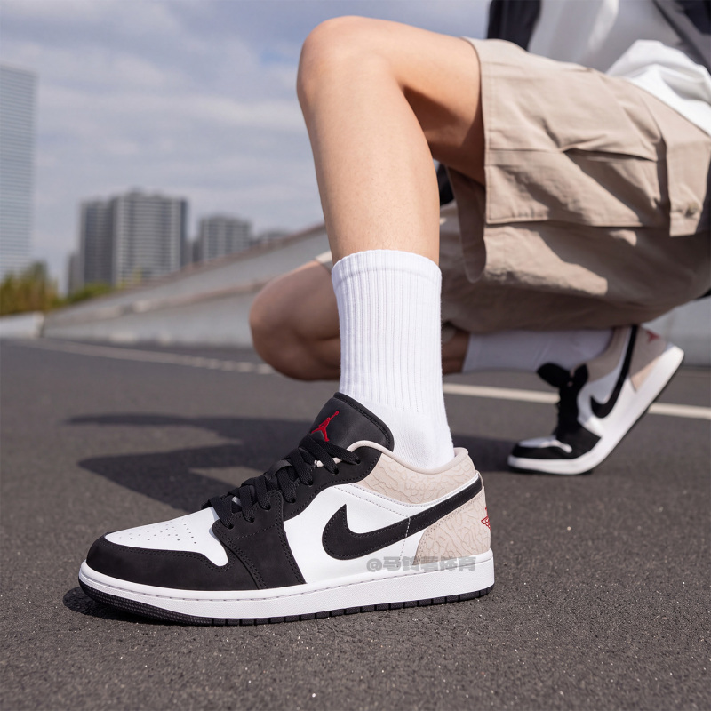 Nike Air Jordan 1Aj1 Low-Top Sports Basketball Sneakers for Men, Black and Brown Iq5490-007