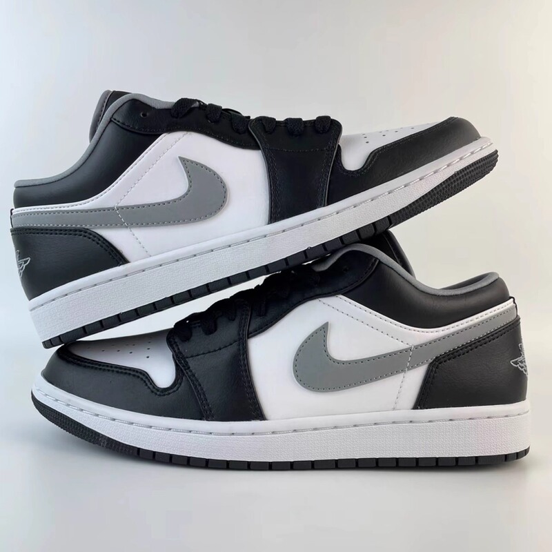 Nike Air Jordan 1 Aj1 Black and White Shadow Low-Top Sneakers Men's Basketball Shoes 553558-040