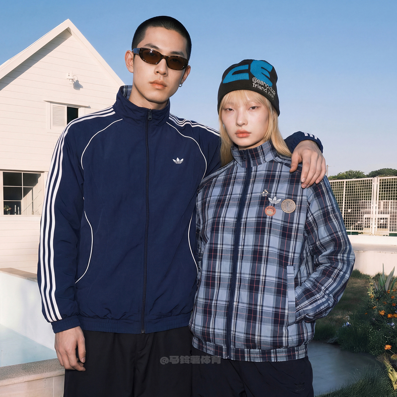 Adidas Adidas Trefoil Valentine's Day New Reversible New Year Sports Jacket for Men and Women Kt6367/8