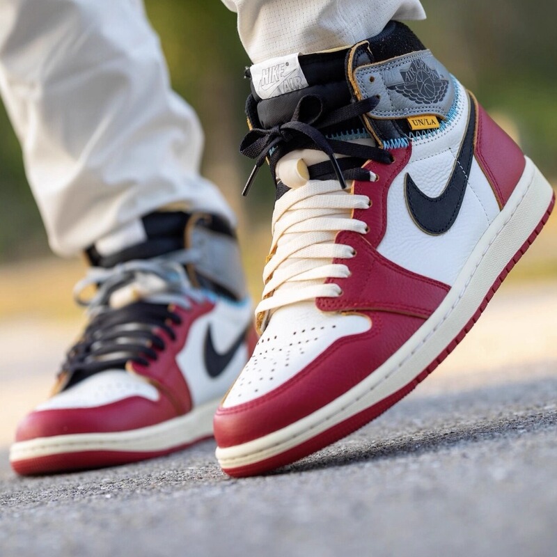 Air Jordan 1 Aj1 Co-Branded Union White Red Gray Retro Basketball Shoes Men's New Model Hv8563-600