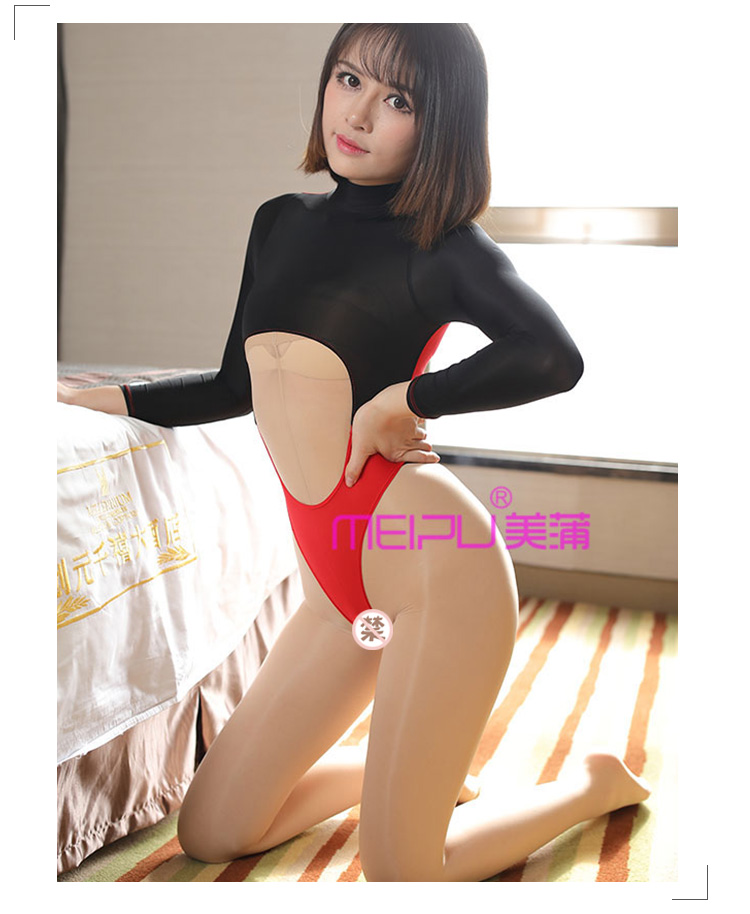Quần dài tay cao, quần bó tay cao một mảnh Bộ đồ bó sát màu cơ thể một mảnh bó sát trong suốt gợi cảm đồ lót đẹp