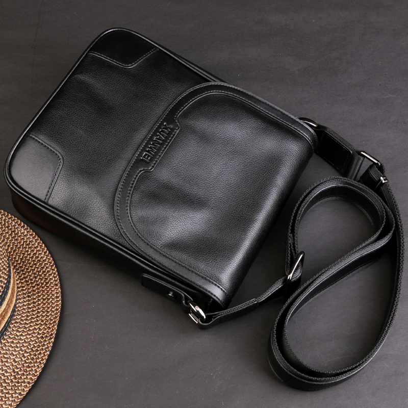 Xuan Original Design High-end Genuine Leather Men's Bag Harp Satchel Satchel Casual Men's Single Shoulder Bag Retro with lid small bag