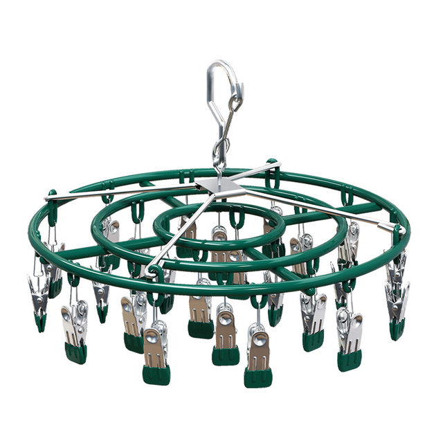 Japanese light luxury stainless steel sock drying rack with multi-clip windproof sock hanging rack multi-functional underwear and socks drying rack