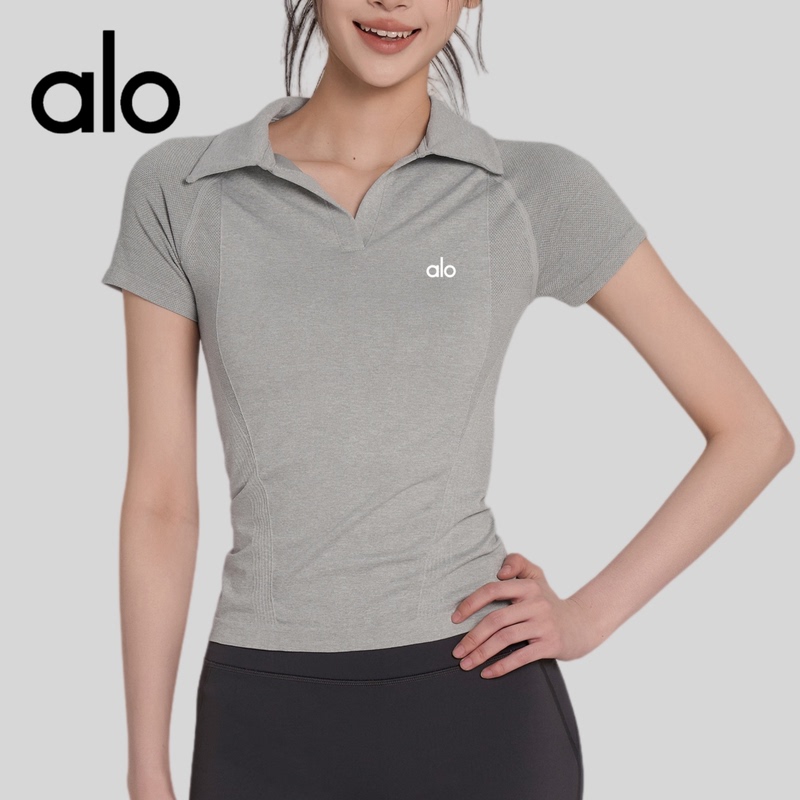 Aio Badminton Tennis Sports Short-Sleeved Yoga Wear Women's Quick-Drying Right-Shoulder Fitness Top Polo T-Shirt Summer