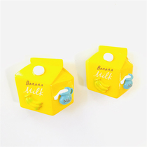 Half-plum personality creative banana milk box beverage box decorative resin refrigerator stickers three-dimensional magnetic paste Iron Stone