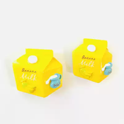 Half plum personality creative banana milk box beverage box decorative resin refrigerator patch stereo magnet magnet