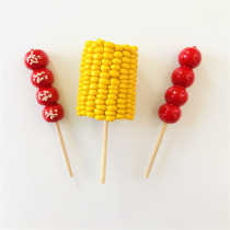 Half-plum creative simulation corn stick refrigerator sticker decoration cute food play home accessories resin magnetic patch tile